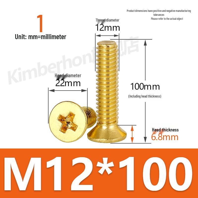 Copper Phillips Countersunk Head Machine Screws, Sizes M2–M4, Lengths 6/8/10/12mm