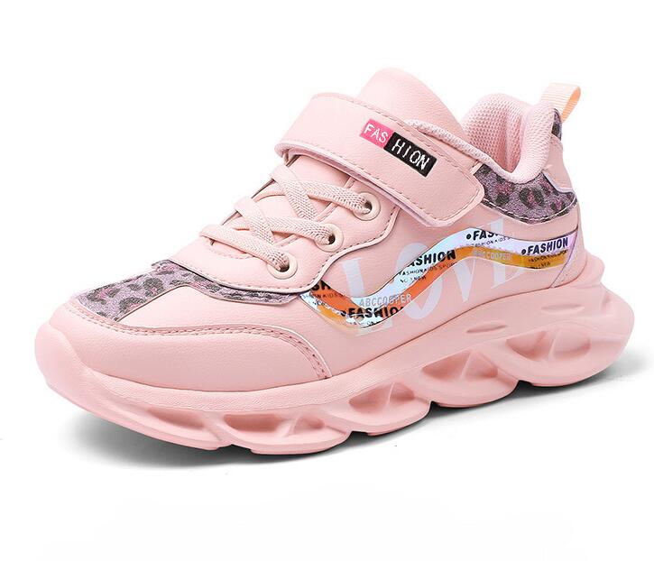 Autumn Pink Kids Sneakers Lightweight Girls Running Sport Shoes Boys Fashion Casual Walking Shoes Children Pu Leather Tenis Snea