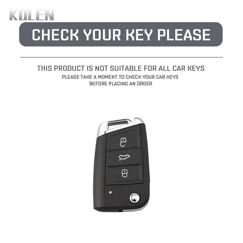 Leather Car Key Case Cover Shell   for VW Volkswagen Golf 7 MK7 Tiguan MK2 for SEAT Ateca Leon FR 2 Ibiza for Skoda Octavia A7