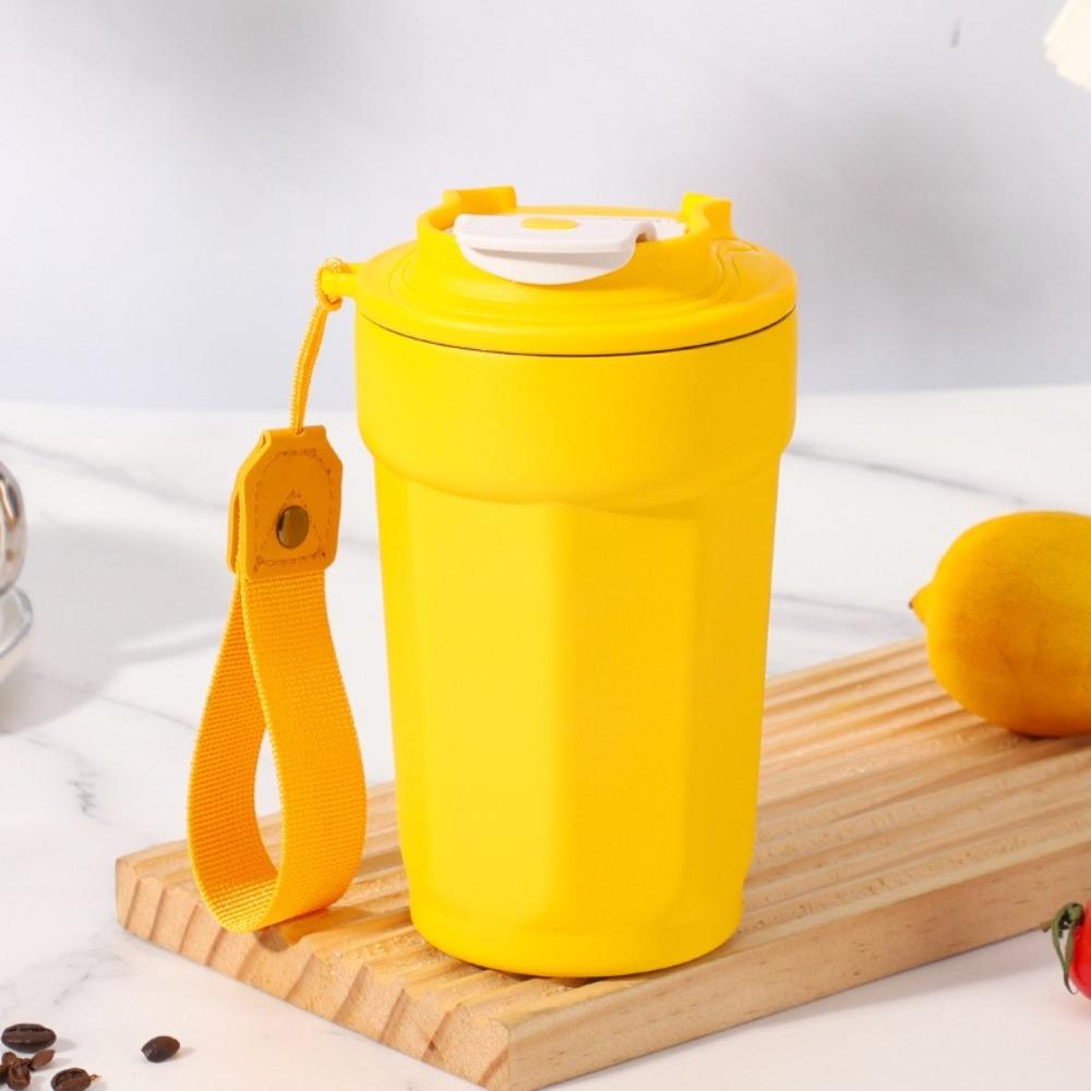 

450ml Octagonal Cup Portable Coffee Cup 2025 Thermal Mug жёлтый