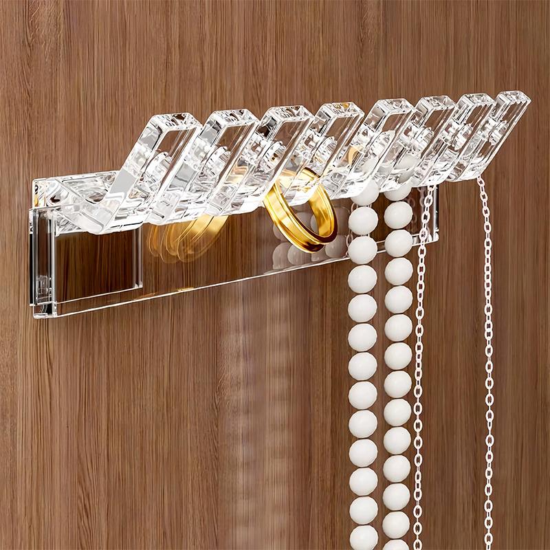 3/6 Pcs Self-Adhesive Necklace Organizer, Space-Saving Multi-Functional Jewelry Organizer, Necklace Holder Wall Mounted