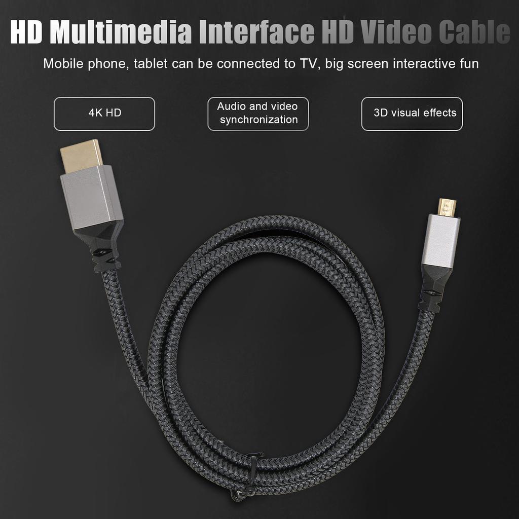4K HD Multimedia Interface Cable Male to Male 18Gbps High Speed 4K 60Hz HD Knit   HD Multimedia Interface Adapter Cable