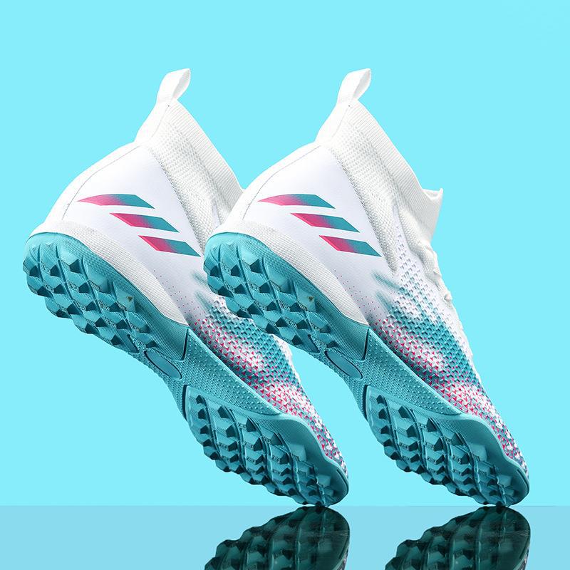 Zapatos de fútbol nuevos de talla grande, para hombre y niño, tacos rotos, tacos para césped artificial, zapatos de fútbol de suela dura, zapatillas de deporte de caña alta
