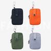 Portable Canvas Earphone Bag Square with Hanging Hook Mini Storage Bag Solid Color Ultralight Travel Coin Purse
