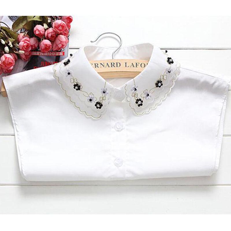 Black Flower Lace False Detachable Apparel Accessories Fake Collar Spring Winter Sweater Collar