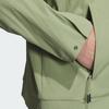 adidas Men's Casual Solid Color Long-Sleeve Jacket with Zipper Design - Green