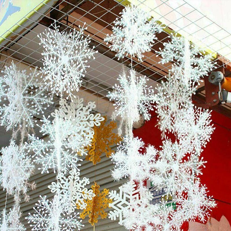 Christmas Snowflake Tree Decoration Window Ornament White Party Supplies