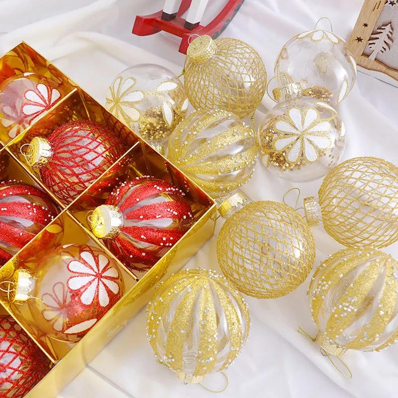 9PCS 8cm Christmas Ball Ornaments Tree Decorations For Holiday Wedding Party For Decoration Hanging Decor
