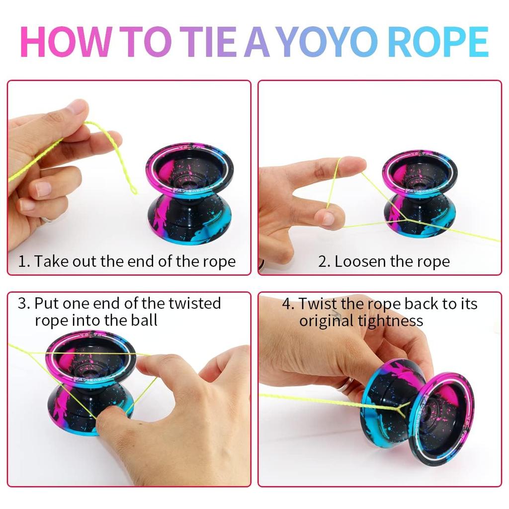 Watieoboo Yoyo Professionelles Metall-Yo-Yo, Reagierendes Yo-Yo für Anfänger und Erwachsene, Nicht-reagierendes Yo-Yo für Fortgeschrittene und Profis, Enthält