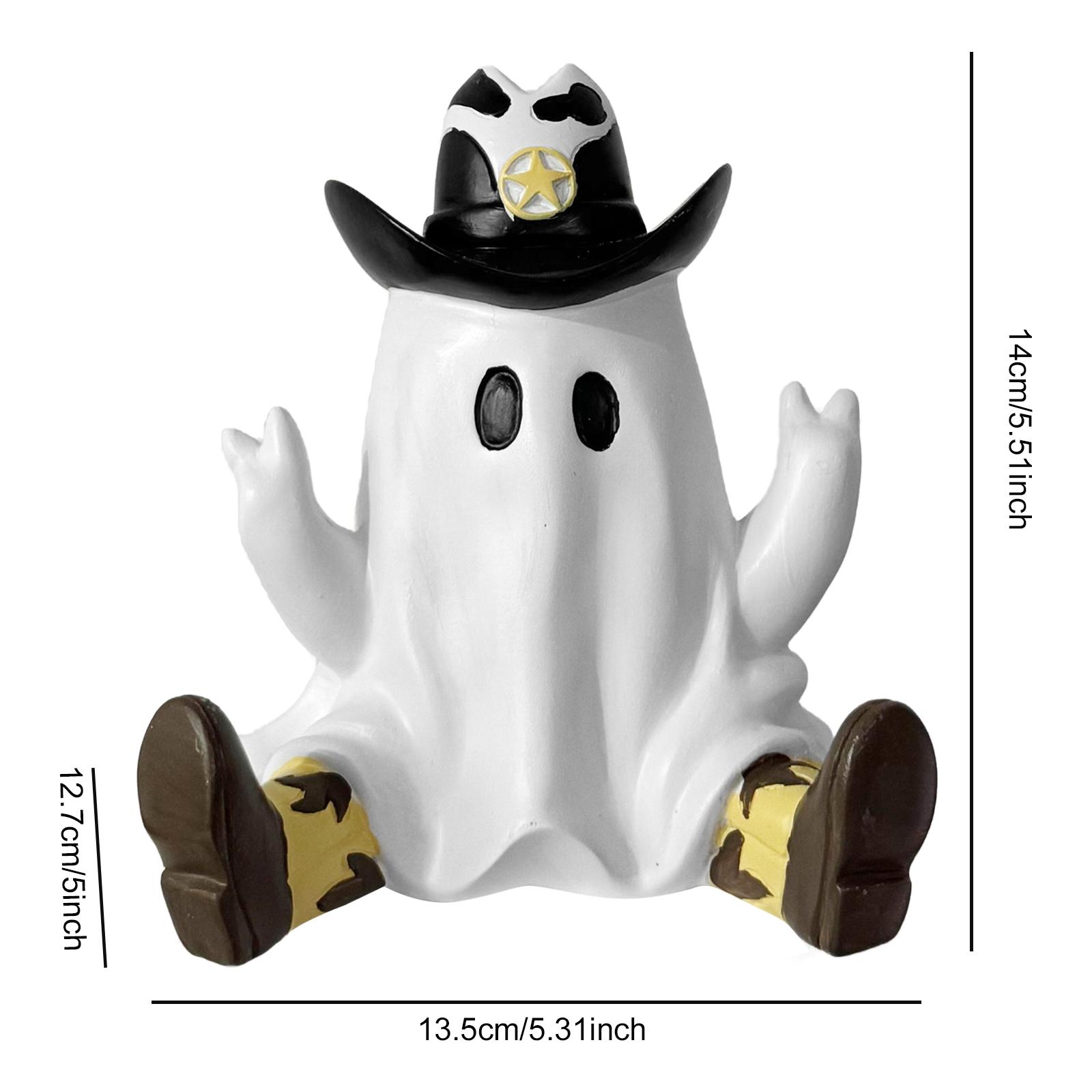 

Mini Ghost Ornaments Cowboy Specter Statue Ornaments Resin Halloween Ghost Decorations Home Decor