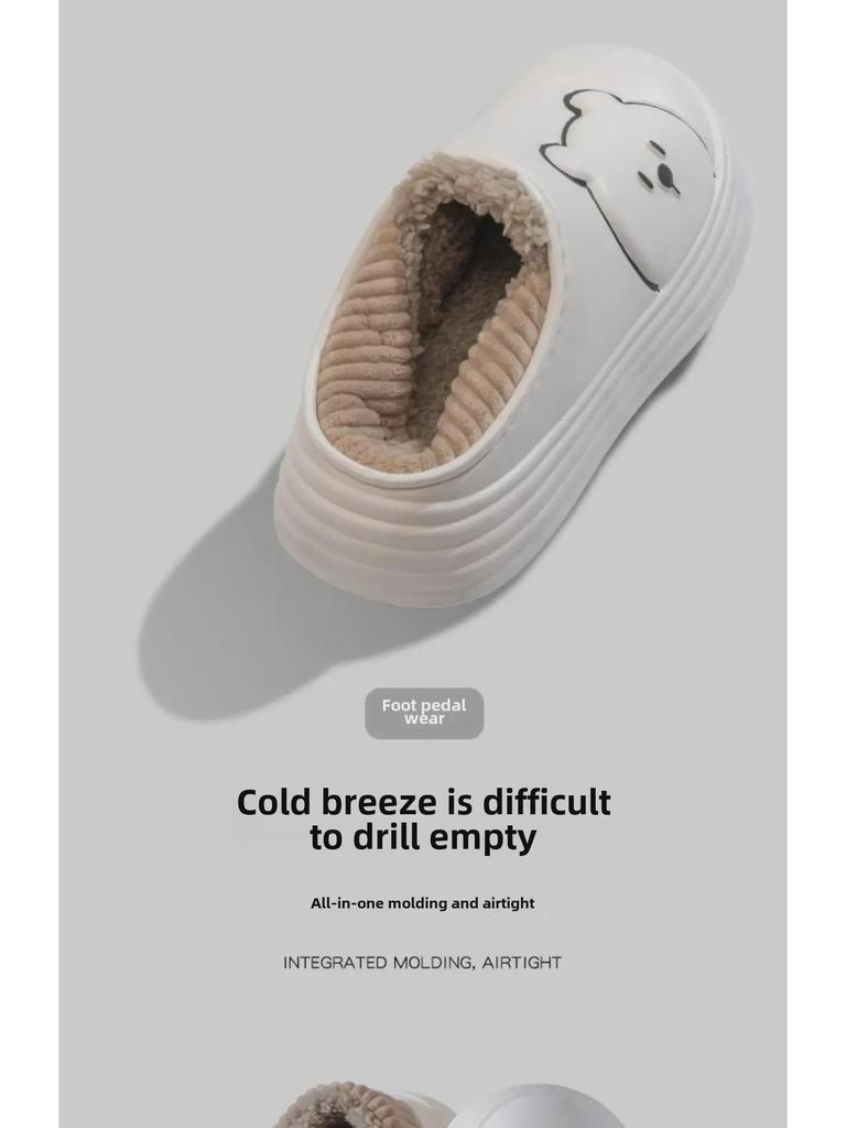 2024 Velvet-Lined Cotton Slippers: Waterproof, Warm, Couples' Design for Men & Women - Perfect for Autumn/Winter