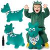 Kids Green Dino Inflatable Bouncer with Bandana & Pump