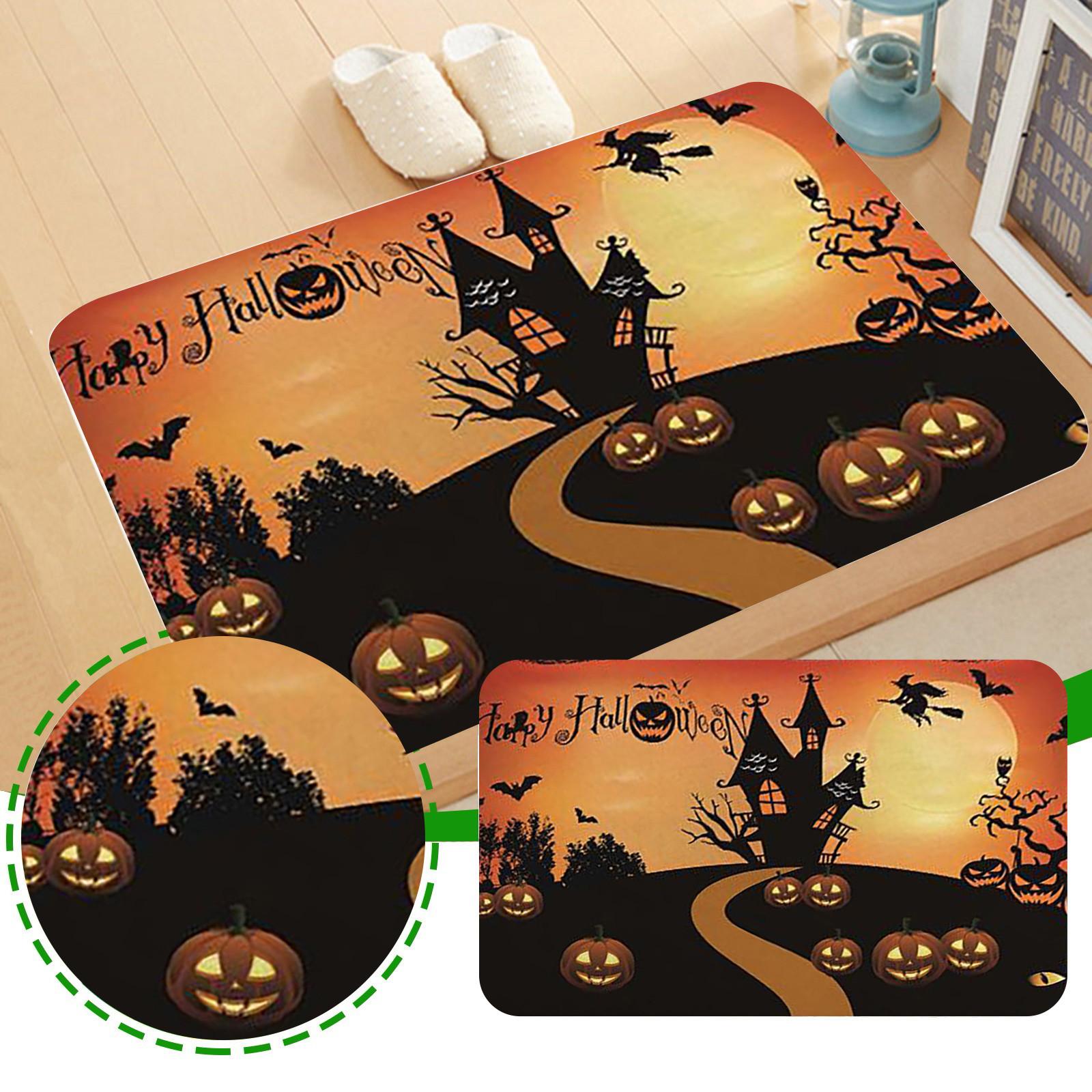 

Хэллоуин Коврик Фланелевая Печать, Хэллоуин Ковер Дверные Украшения Дверной Коврик чёрный