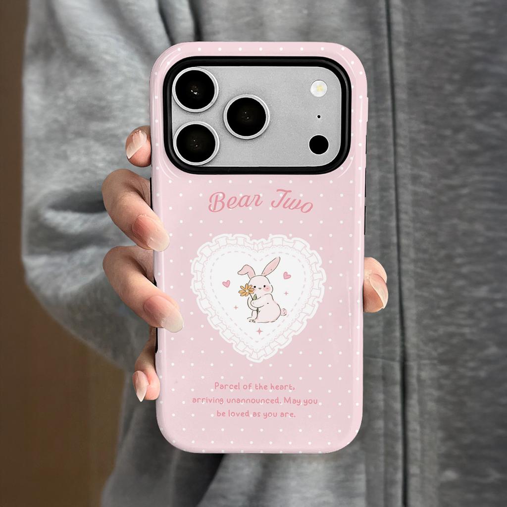 Love bunny applies to Apple 17promax cartoon cute iPhone16Pro lens all-inclusive 15 two-in-one