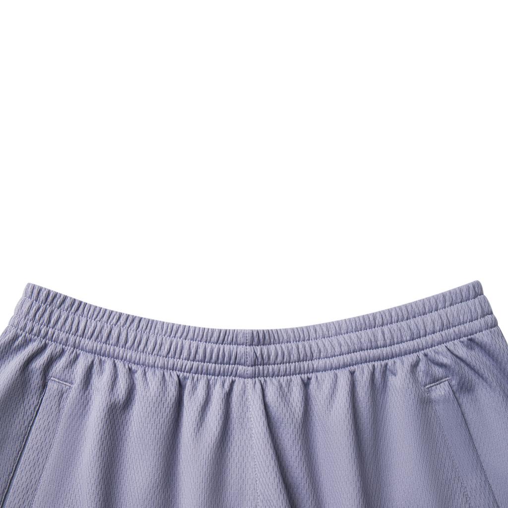 Li Ning Basketball Series Casual Simple Color Block Straight Leg Lace-Up Sports Shorts Men Shorts Fog-Gray Purple AAPV065-6