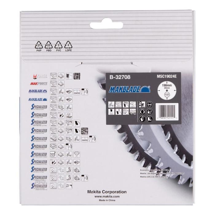 Makita MAKBLADE lame de scie 190x20x24Z MAKBLADE lame de scie 190x20x24Z