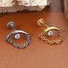 1PC Titanium Gold Color CZ Tragus Piercing Internally Threaded Ear Cartilage Flat Back Earrings Hidden Helix Stud Jewelry 16G