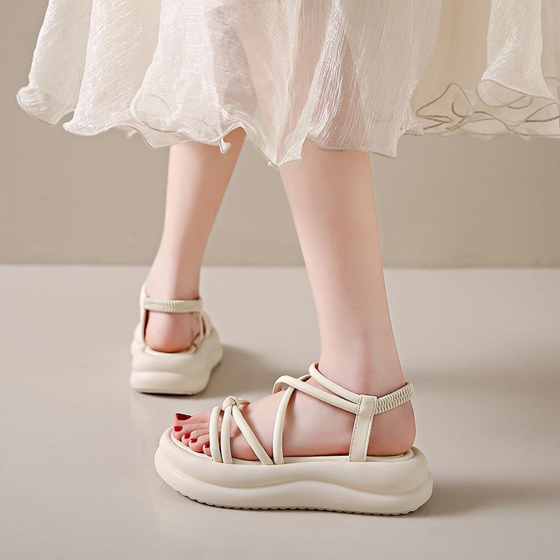 2024 New Style Summer Roman Style Elevator Sandals with Soft Sole and Wedge Heel for Women