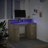 Vidaxl Biurko Z Podświetleniem Led, Dąb Sonoma, 120X55X91 Cm