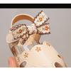 New Summer Girls' Closed-Toe Sandals - Floral Print Princess Shoes with Soft Sole, Country Style for Little Girls