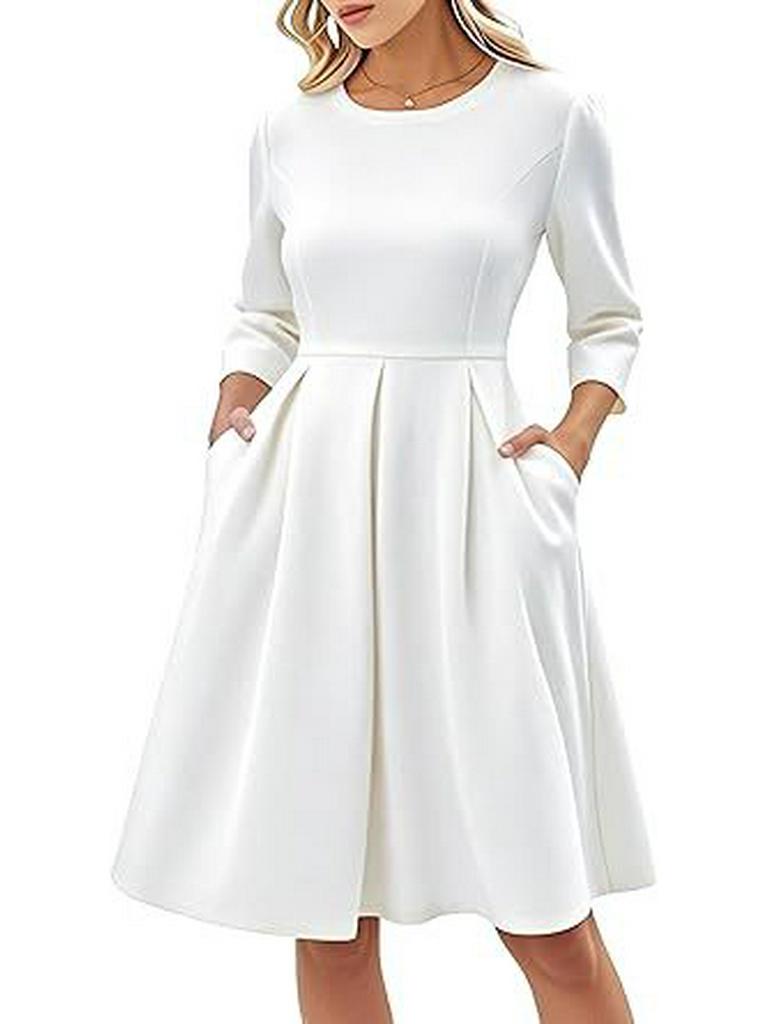 Women's Summer Evening Dress with Pockets – Party, Church, Bridesmaid & Graduation Style JH253-4.