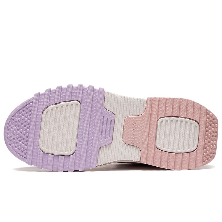 Li Ning Kids Sports Lifestyle Series Journey 3.0 Wear-Resistant Shock Absorption High-Top Kids Skate Shoes Kids skate shoes Pink White YKCT142-14