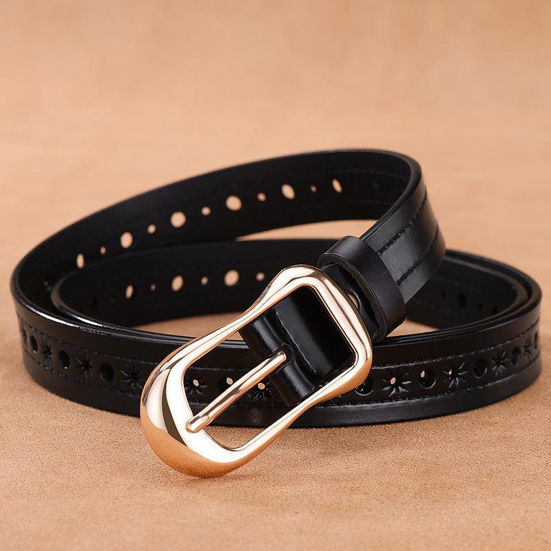 1Pc Women's Genuine Leather Casual Pin Buckle Belt - Versatile Korean Cowhide Waist Seal
