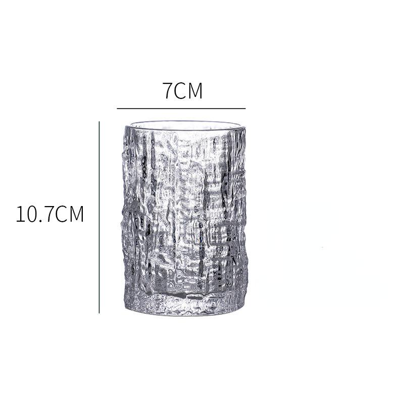 250ml/350ml Bark Patterned Glass Water Cup for Female Relief Glass Cups Drinks Summer Fruit Juice Beverage Milk Cup Water Bottle