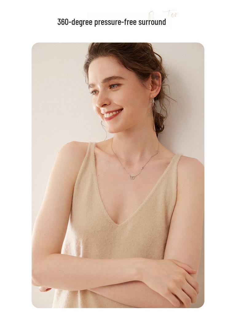 Elegant Korean-Style Knitted Cashmere Dress - Strappy, Slimming, and Luxurious Fashion Staple