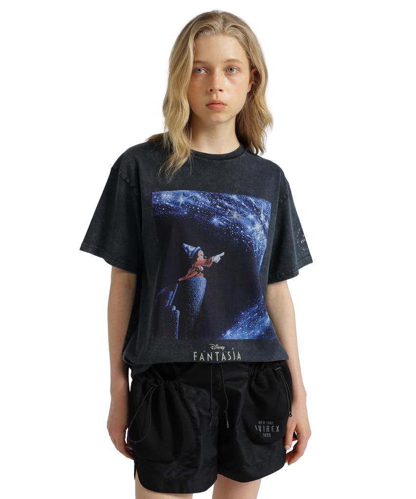 AVIREX Collection FANTASIA MICKEY MOUSE FILM MAGIC WOMAN F 410 Charcoal T-SHIRT Women's 783-5235612