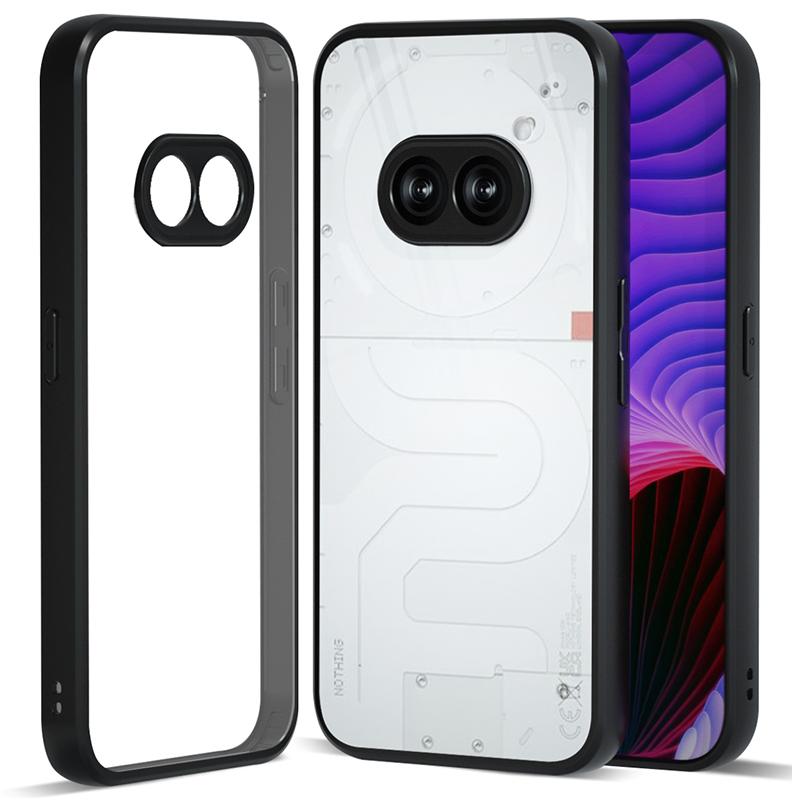 

IBMRS For Nothing Phone (2a) Plus/Phone (2a) Shockproof Case TPU+PC Phone Cover with Precise Lens Cutout Transparent Black
