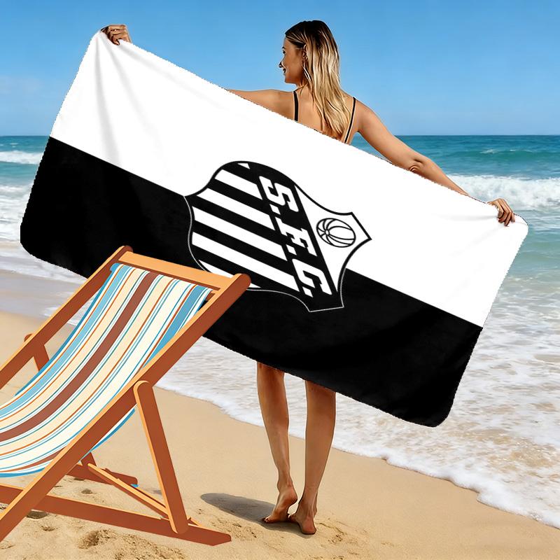 Santos FC Print Beach Towel, Large Soft Quick Dry Towel for Beach Camping Swimming