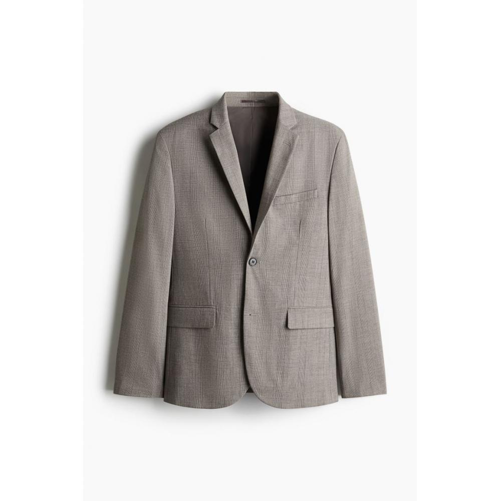 H M Jacket sliM Fit Dark Beige