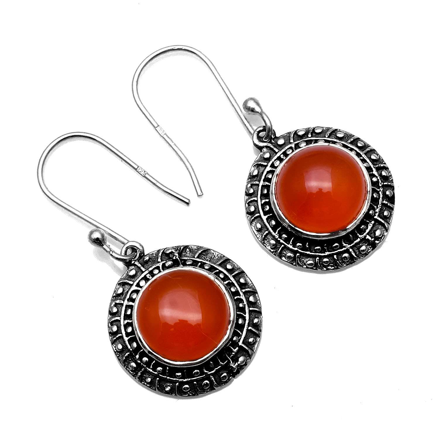 

Carnelian Gemstone Earrings Solid 925 Sterling Silver Handmade Earrings Jewelry Gift For Women And Girls E-1241