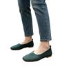 Women's Plus Size Breathable Flyknit Casual Round Toe Slip On Flats Lightweight Flexible Sole Comfortable Walking Shoes
