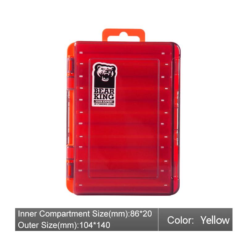 BEARKING Doublex-seitiger Angelkasten mit 12 Fächern, Aufbewahrungsbox für Köder, Köder, Haken, Angelzubehör, Kunststoff-Aufbewahrungskoffer