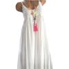 Plus Size Summer Beach Dress Crocheted Lace Solid Color Sleeveless Maxi