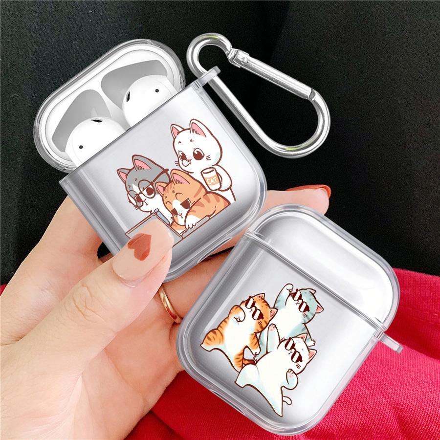 Case For Airpods Pro3 Pro2 2 4 1 3 Pro Clear Earphone Cases Cover Cute Cat
