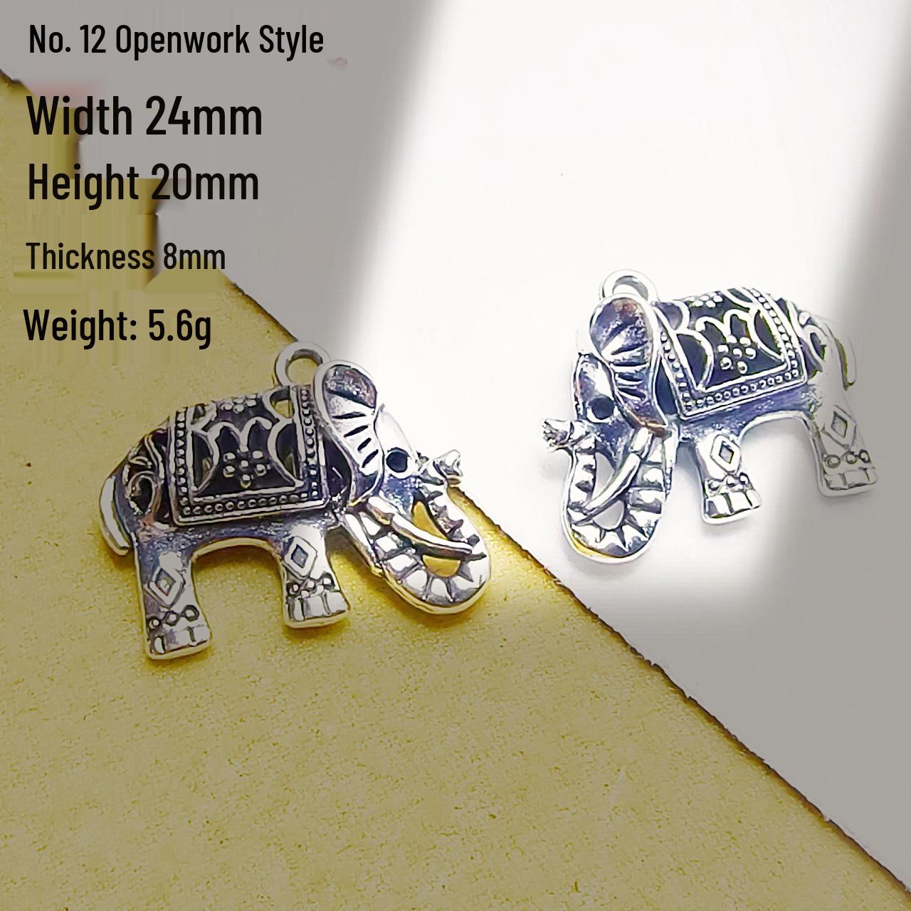 

Этнический браслет из тибетского серебра с подвеской в виде тайского слона и винтажными сплавными шармами