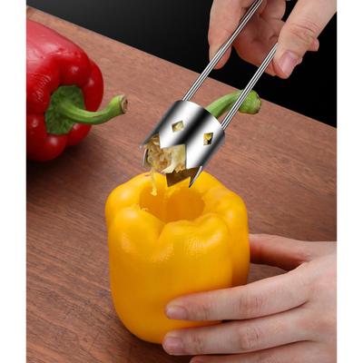 Red Bell Pepper Seed Corer, Upgraded Stainless Steel Fruite Corer Red Bell Cutter Pepper Seed Remover Tool,Bell Pepper Corer Tool For Vegetables