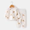 Children's Cotton Underwear Set: Wireless, High-Waisted Tummy Protection Pants, Toddler Autumn/Winter Two-Piece Base Layer.