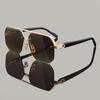 4PCS  New Fashion Big Frame Sunglasses Men Square Metal Sun Glasses Women Retro Sun Glasses Vintage High Quality