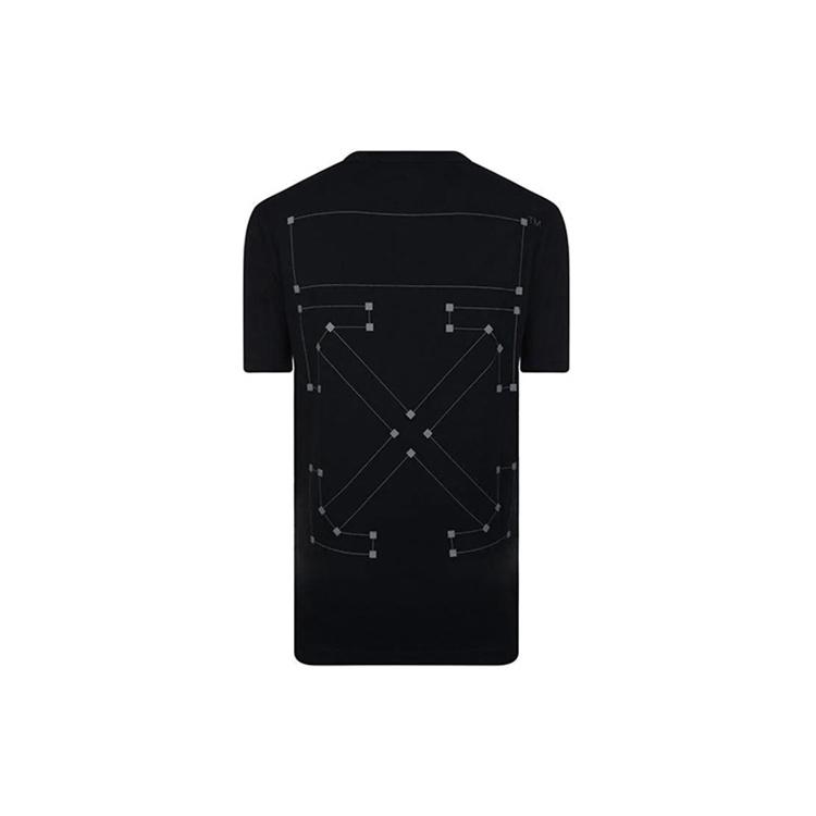 Off-White BackBone Design X Short Sleeve Loose Fit Black Men's OMAA038E191850011091