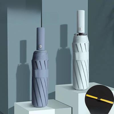 24-Rib Automatic Folding Umbrella: Dual-Use, UV-Resistant, Sunscreen Shade for Sun & Rain.