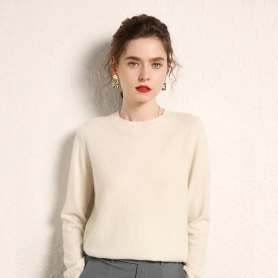 Γυναικείο πουλόβερ κασμίρ Qinghe κασμίρ 100% γυναικείο πουλόβερ από κασμίρ φθινοπώρου και χειμώνα απαλό και ζεστό
