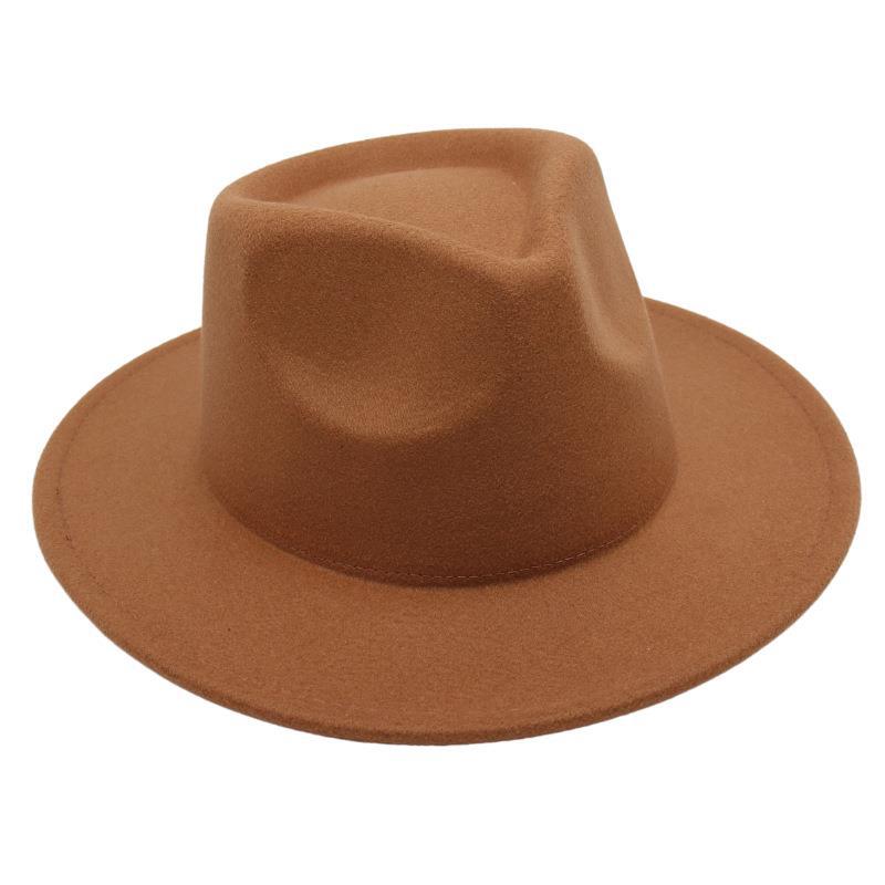Zylinder Einfarbig Jazzhut Herren- und Damenfilzhut Retro-Hut Plüschhut Wollhut