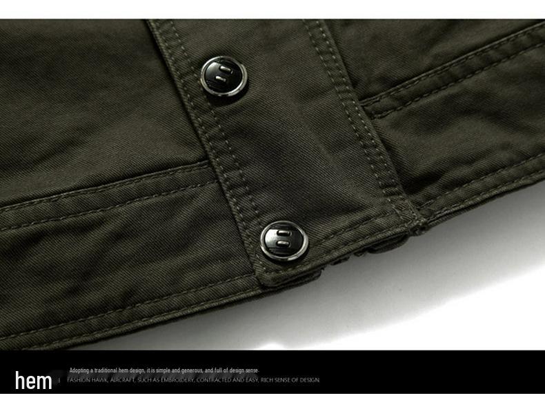 2024 Men's Casual Slim Fit Brown Cotton Work Jacket with Side Pockets & Zipper