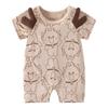 Summer Short Sleeve Pure Cotton Baby Romper - Infant Cartoon Crawling Bodysuit