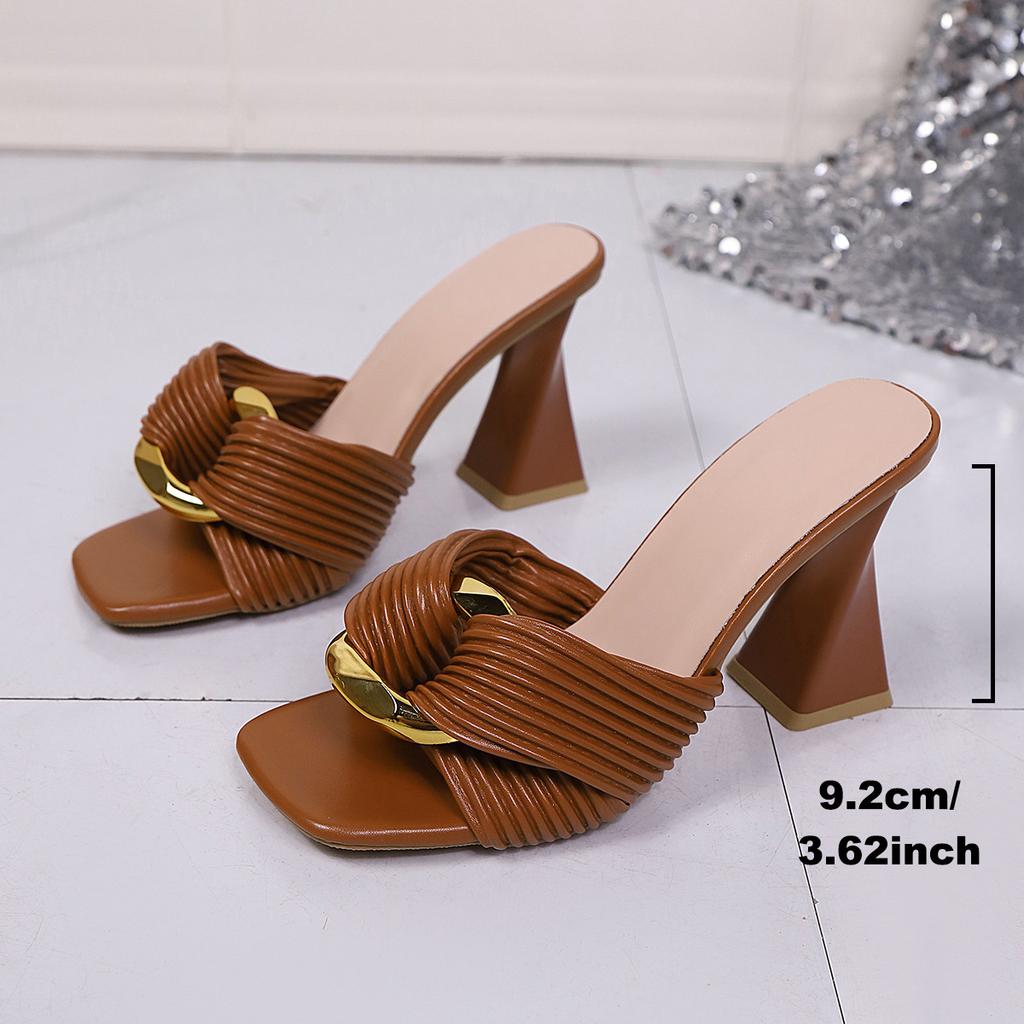 Übergrößen Schuhe für Damen 36-43 Sommermode Hoher Absatz Plateau Slipper Peep Toe Pantoletten Lässige Damen Sandalen Rutschfeste Schuhe