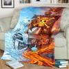 "ONE PIECE" Print Flannel Blanket Warm Comfortable for Bedrooms, Sofas, Beds, Chairs, Picnics, Travel